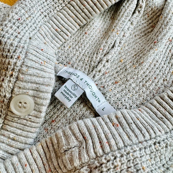 Mens Threads 4 Thought 2024 Raja Waffle Knit Henley Sweater Large Lot NWOT - Picture 7 of 7